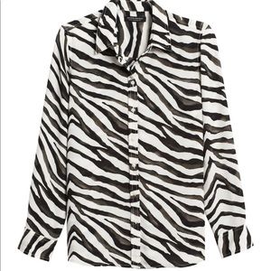 Banana Republic Dillon Classic Fit Zebra Blouse